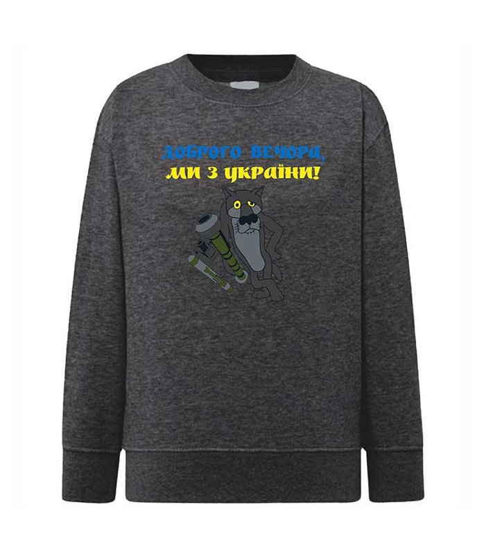 Sweatshirt (sweater) for boys Good evening, we are from Ukraine, graphite, 92/98cm