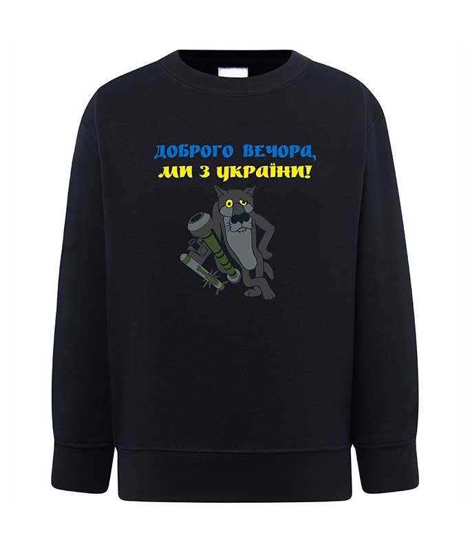 Sweatshirt (sweater) for boys Good evening, we are from Ukraine, dark blue, 92/98cm
