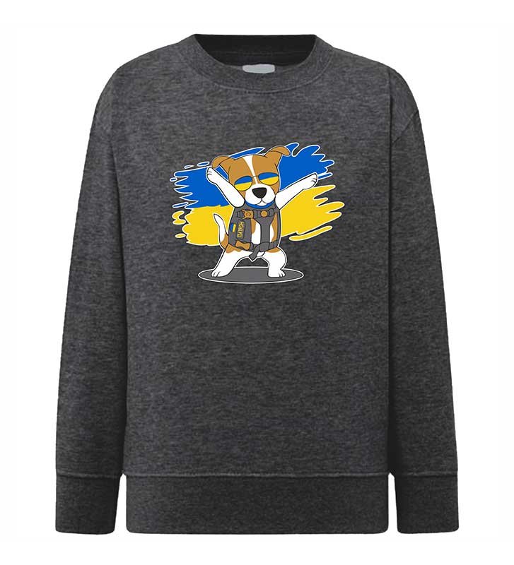 Sweatshirt (sweater) for boys Patron dog, graphite, 92/98cm
